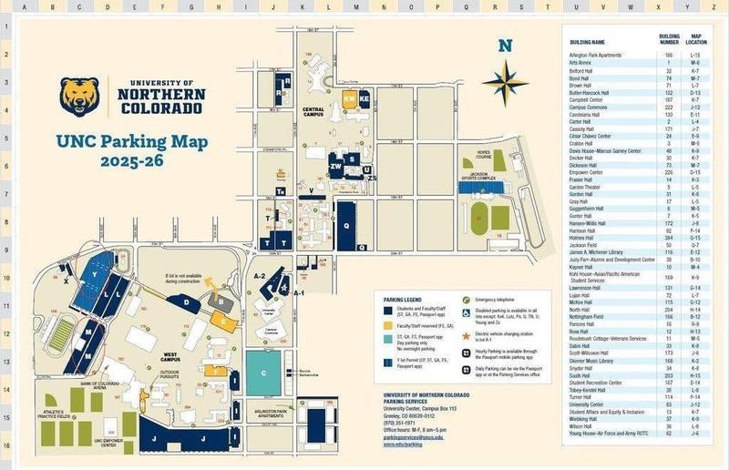 UNC PARKING MAP
