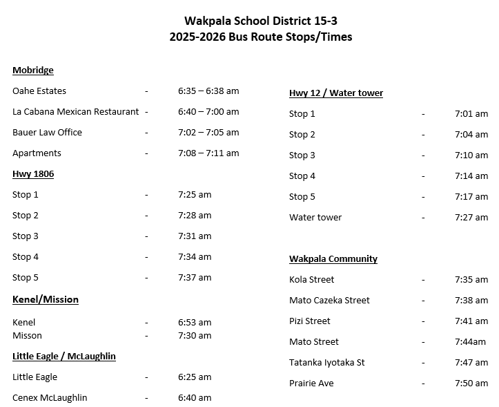 Bus route schedule