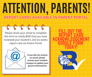 2nd 6wks Report Card Acknowledgement