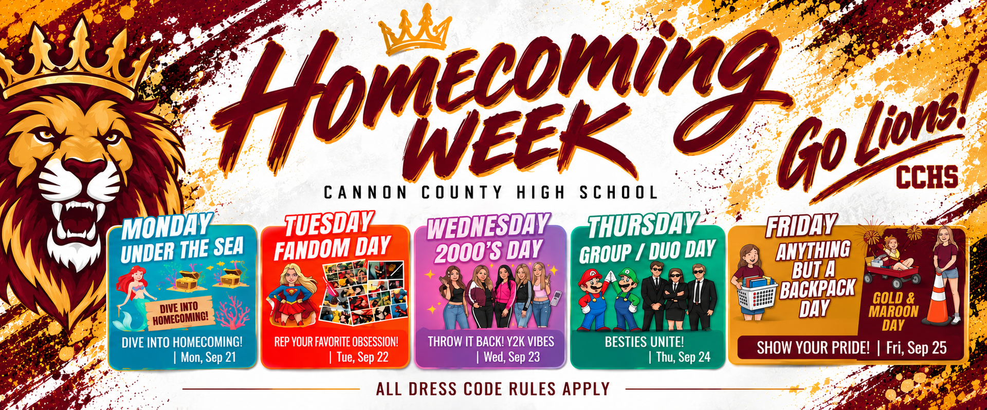 Homecoming Week dress-up days