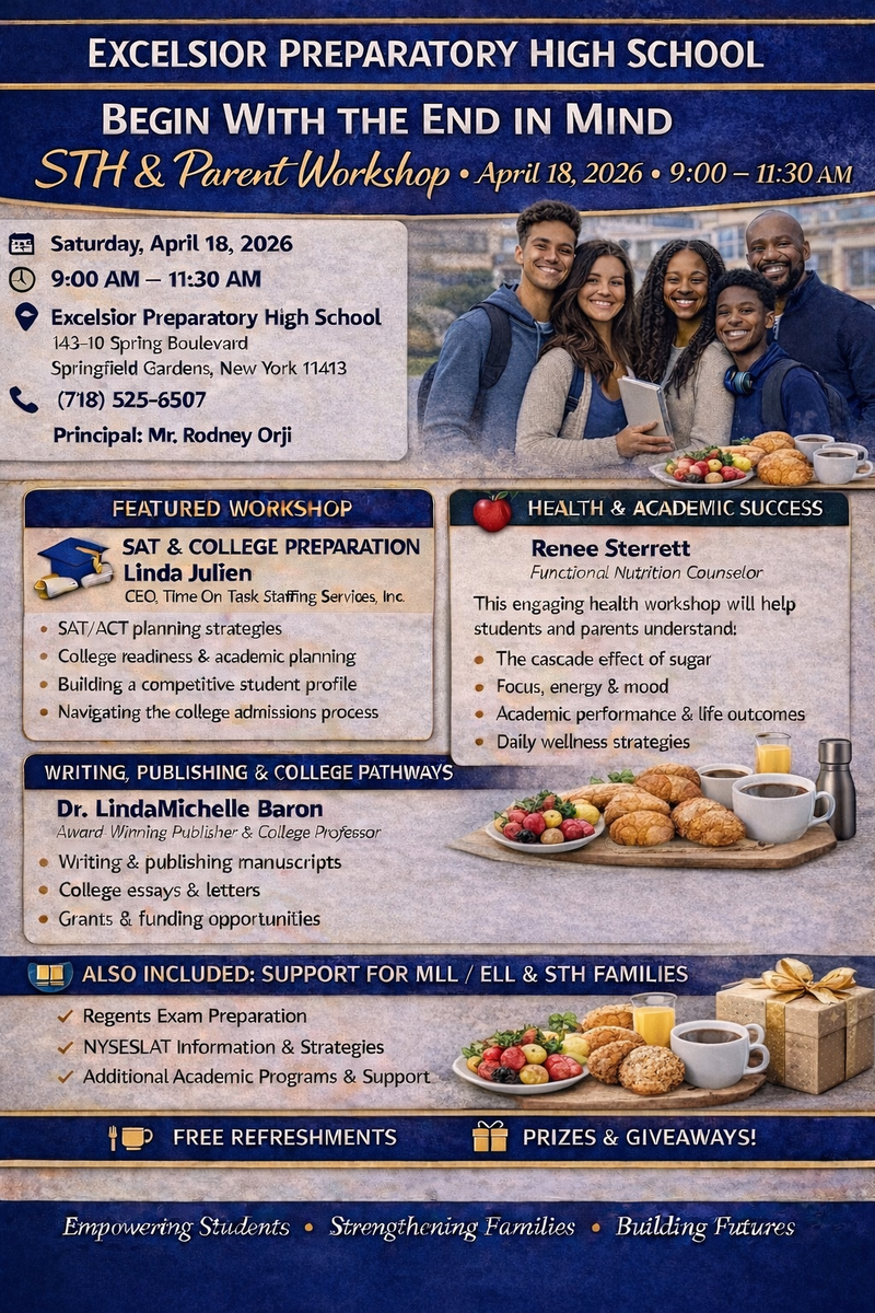 Students in Temporary Housing Parent Workshop, April 18th 2026 flyer