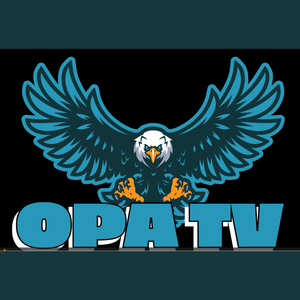 eagle above the words opa tv