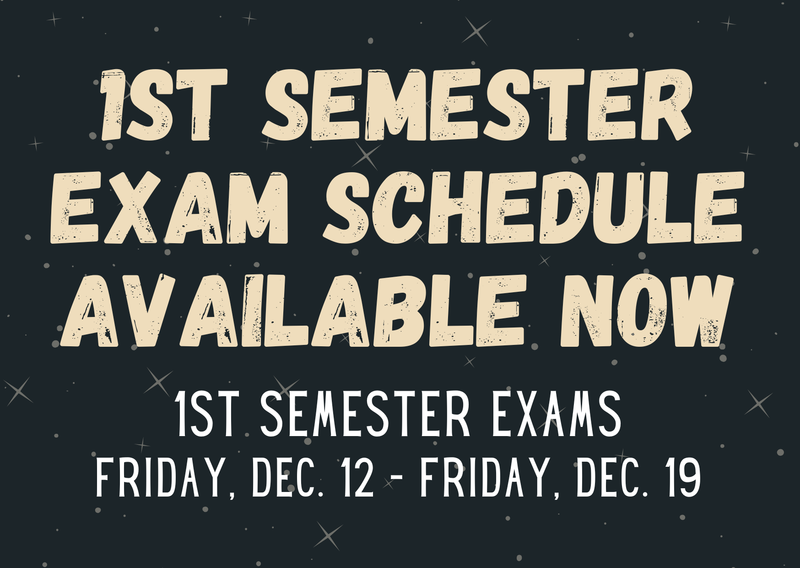 1st Semester exam schedule available now