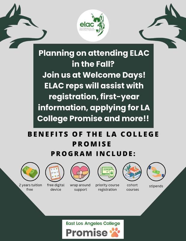 ELAC Welcom Days Flyer