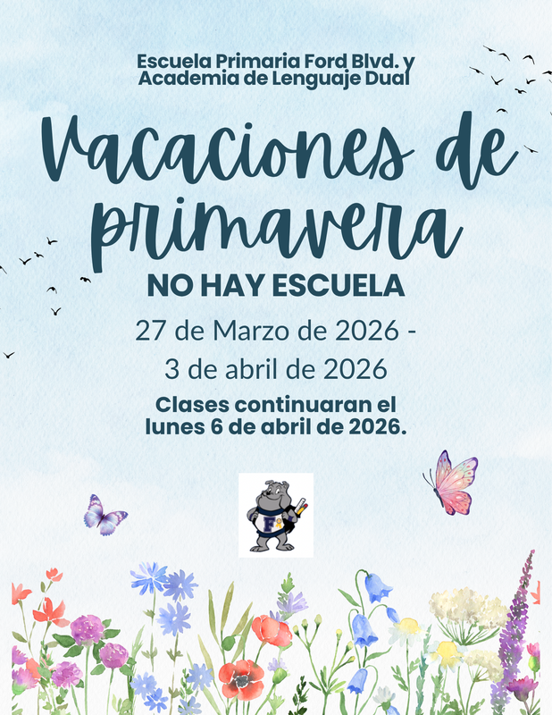 vacaciones de primavera flyer for all students