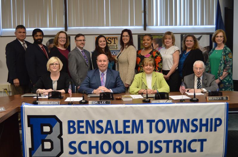 5 men and 9 women. members of the Bensalem Board of School Directors