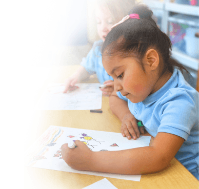young child coloring
