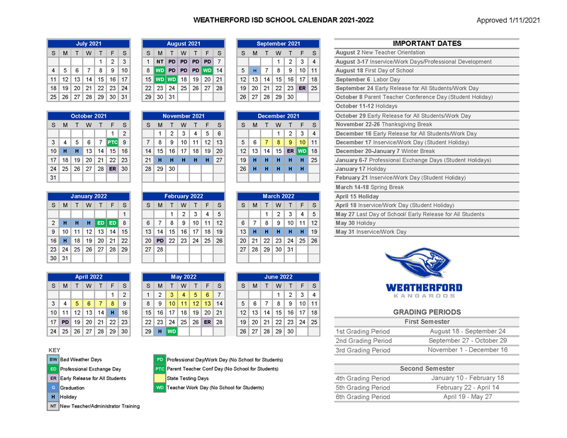 2021-2022 School Calendar Featured Photo