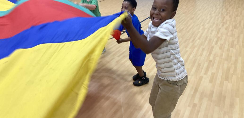 Gym Time-Parachute fun
