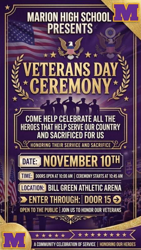 flier - MHS Veterans Day ceremony 2026