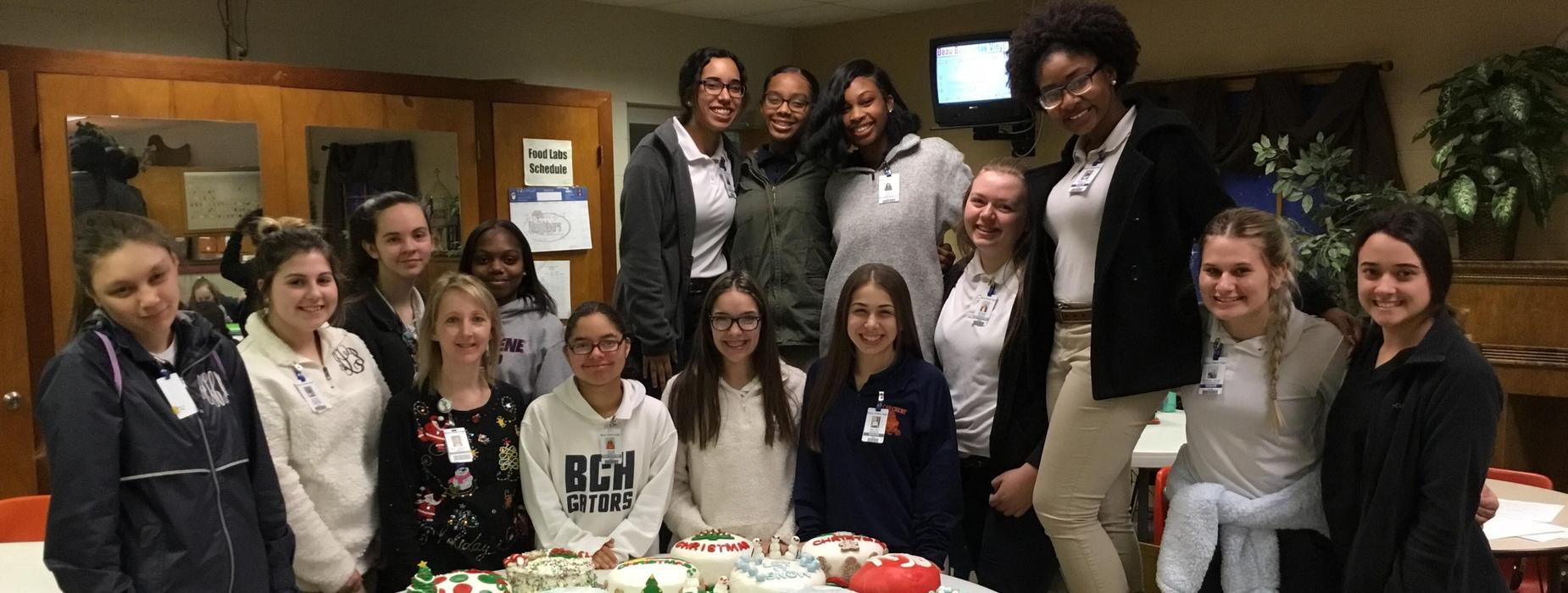 BCHS students in Mrs. Jennifer Hebert Advanced Nutrition and Foods class made Fondant Christmas Cakes.