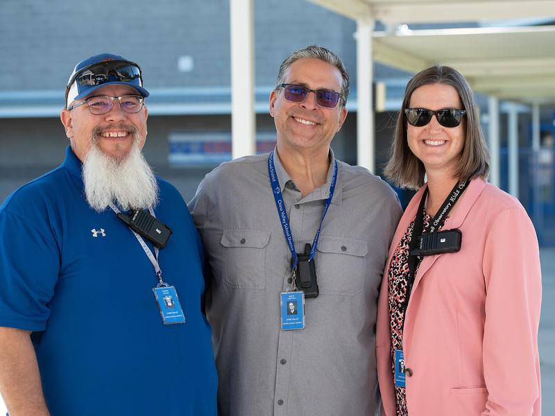 Heritage middle school staff posing for a photo