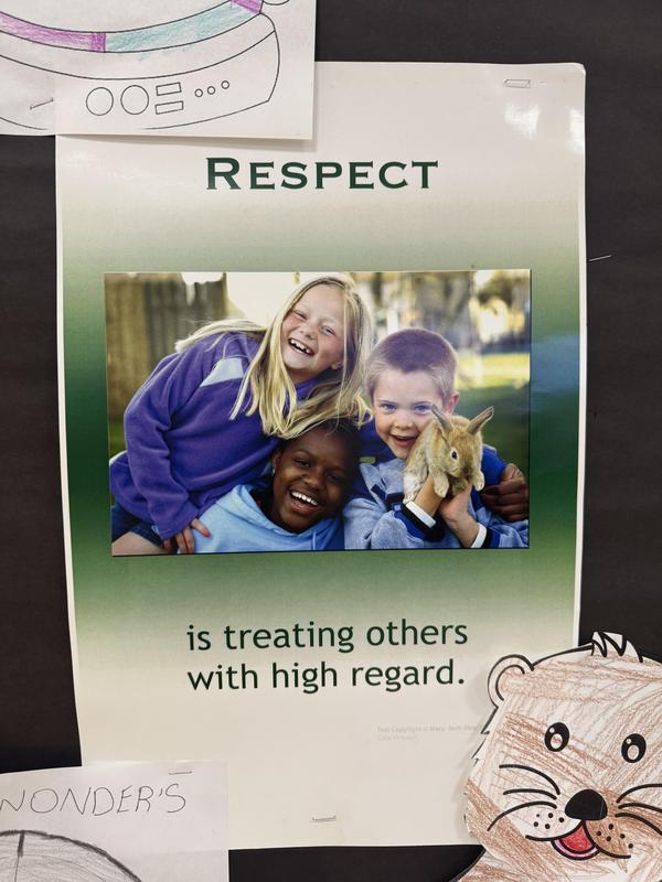 A poster discussing the value of respect.