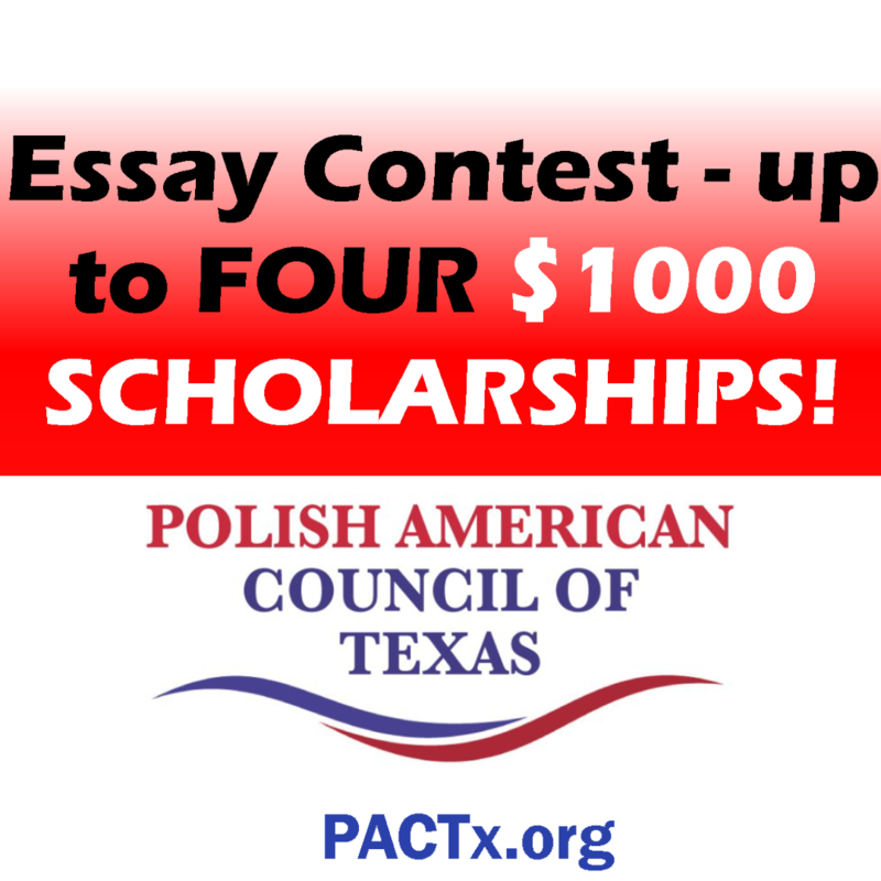 Essay Contest - up to Four $1000 Scholarships