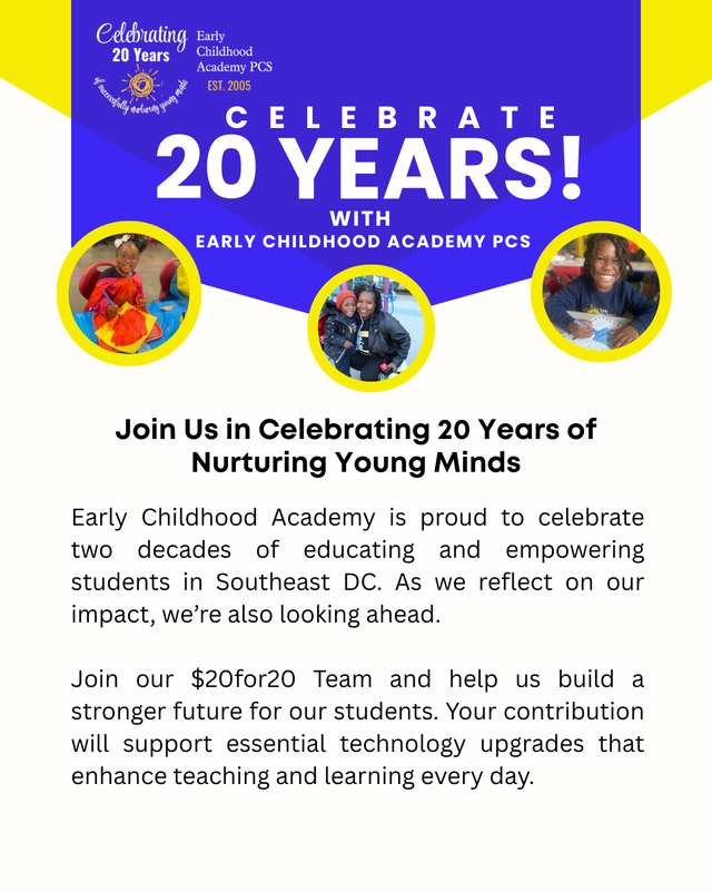 Celebrate 20 Years With Early Childhood Academy Public Charter School Featured Photo
