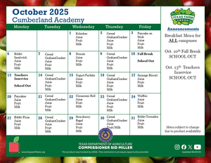 october menus