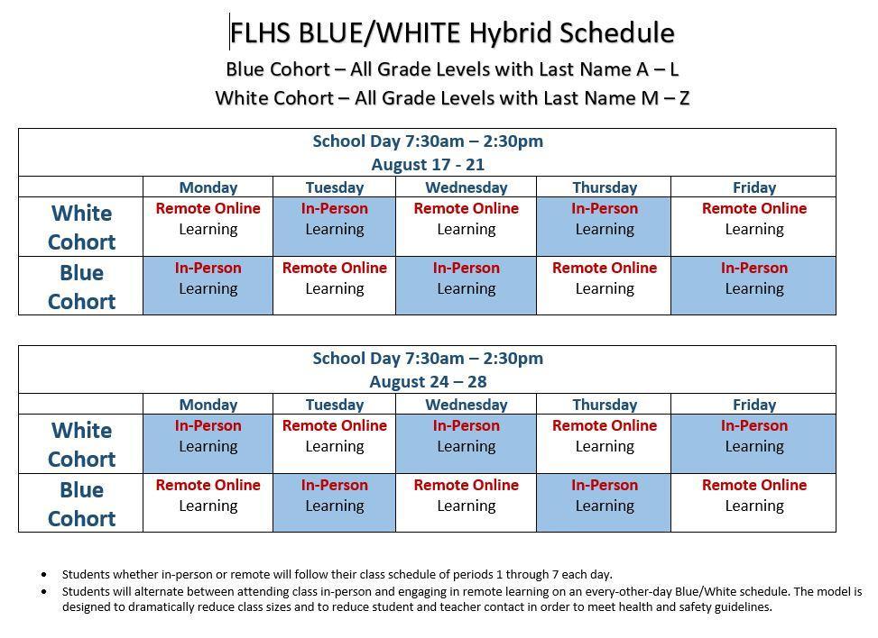 Blue/White Hybrid Schedule