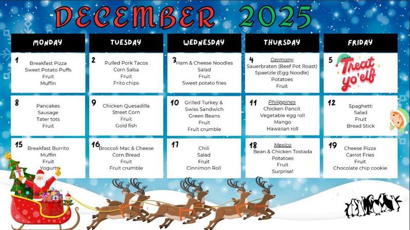 December Lunch Menu