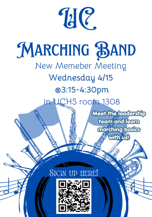 UCHS Marching Band Meeting Flyer