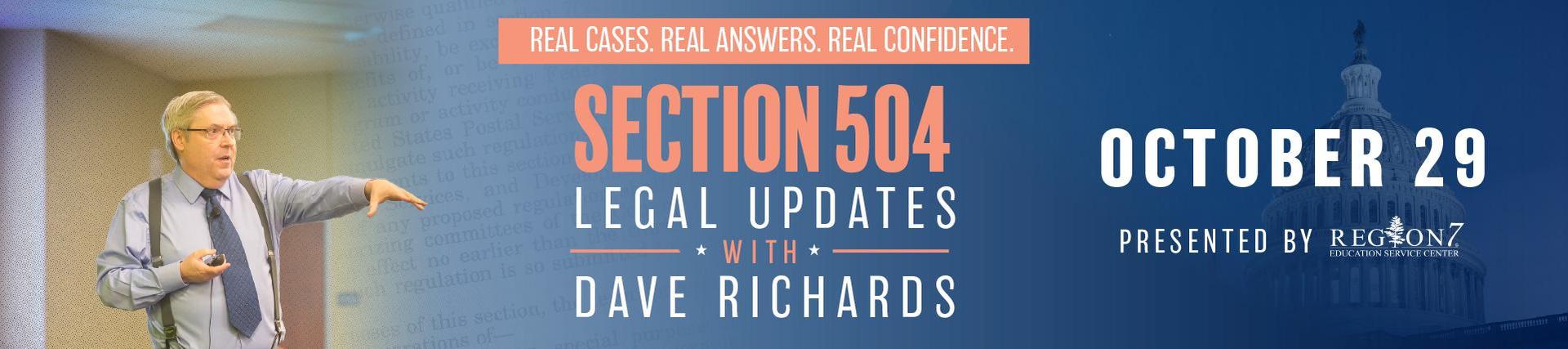 Section 504 Legal Updates with Dave Richards banner