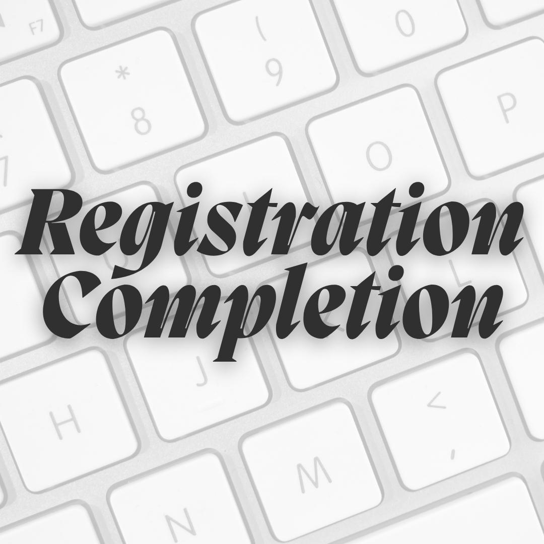 Image states "Kindergarten Registration" with a background of a computer keyboard.