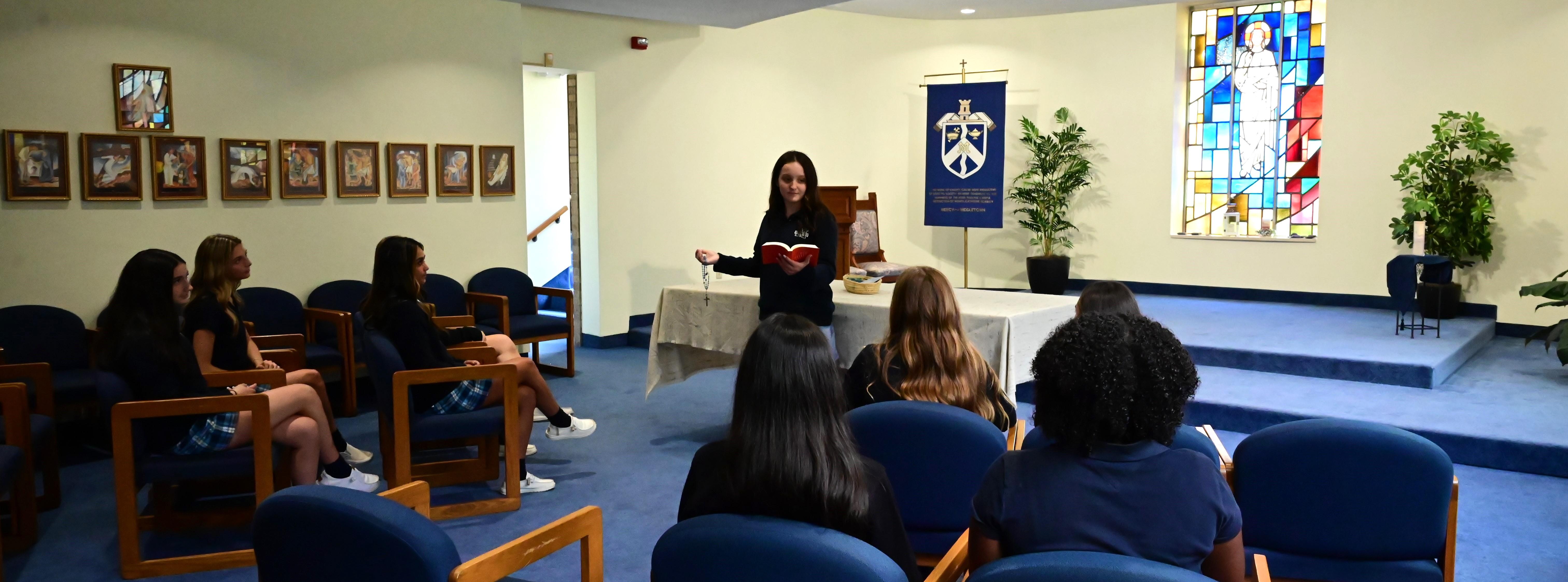 A Student Led Prayer Service In The Mercy Chapel
