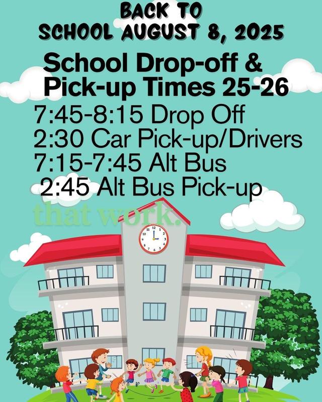 HSA School Drop-off and Pick-up Times for 2025-2026