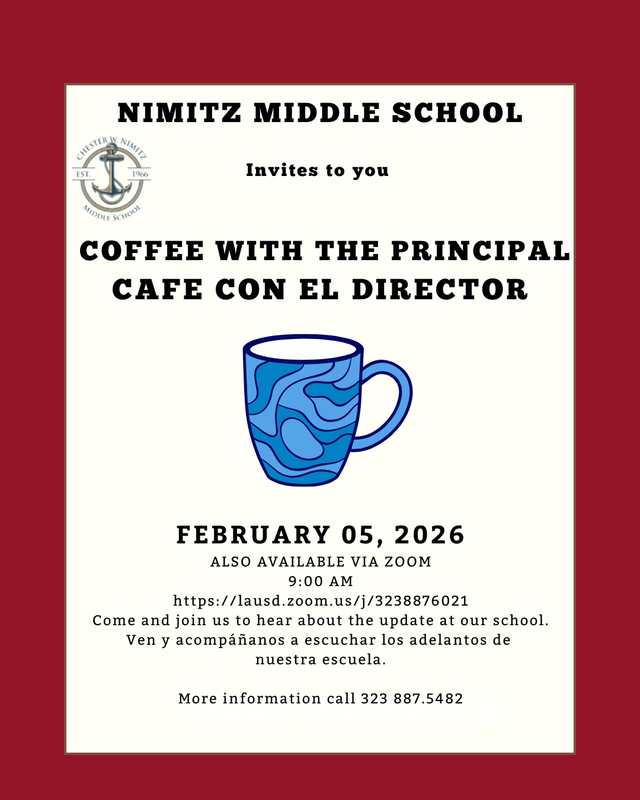3/5/26 - Coffee With The Principal/Cafe Con El Director