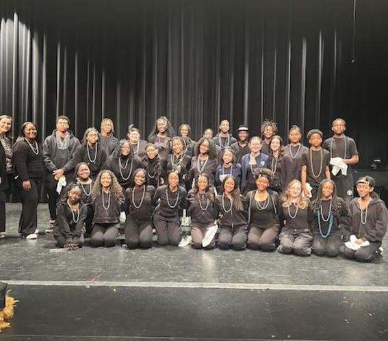 Cast and crew for the St. Joe Black History Month program.