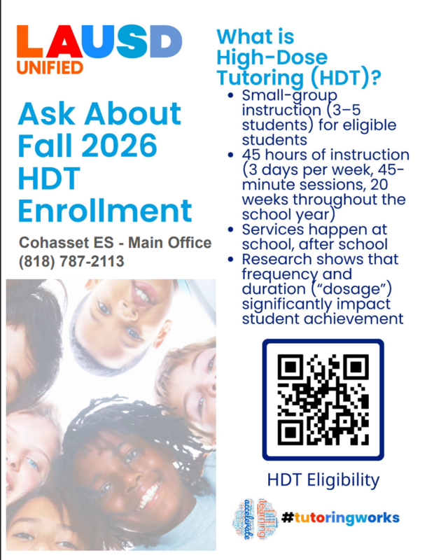 High Dose Tutoring Flyer/Folleto sobre tutoría intensiva