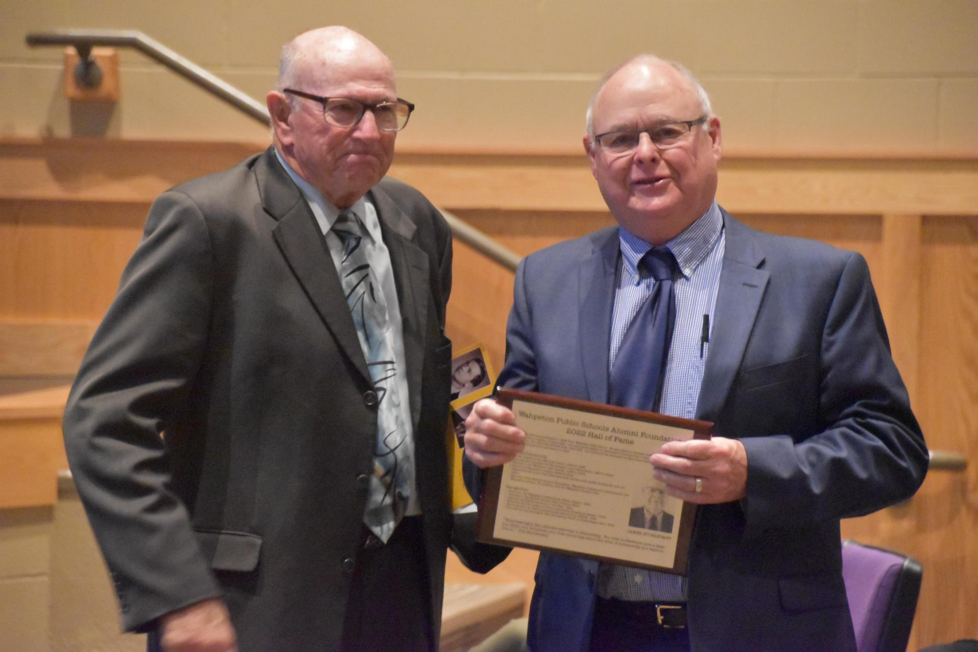 James Sturdevant receiving Plaque