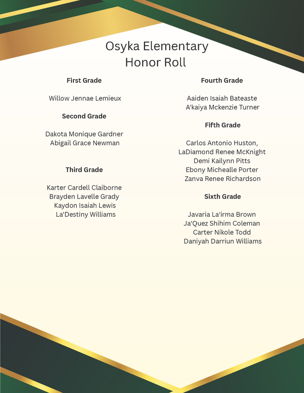 spsd oes honor roll