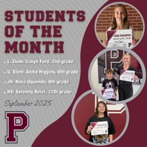 Sept. 2025 PPS Students of the Month