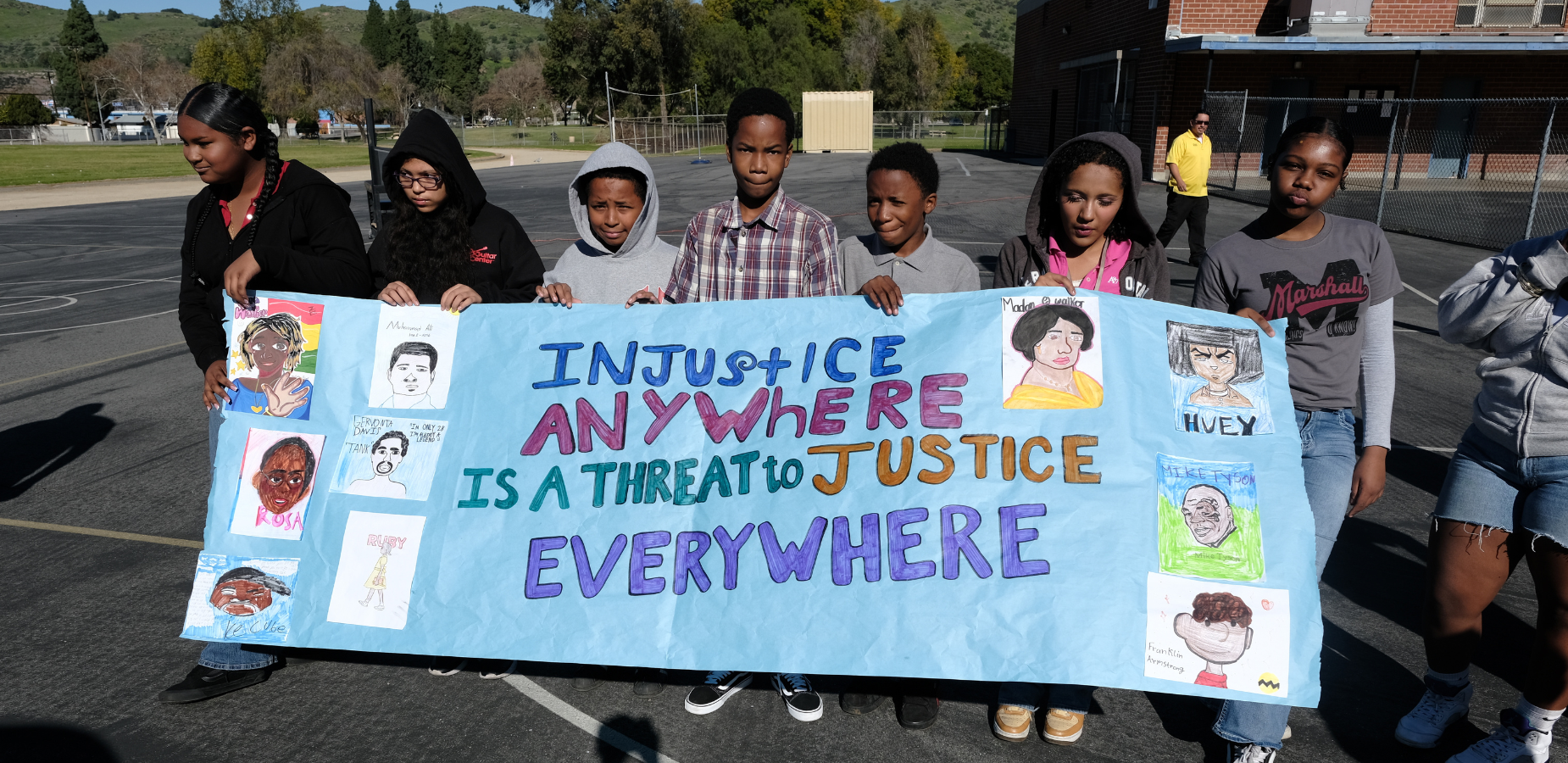 Marshall Middle School students, staff, and community marching together today to honor Dr. King&rsquo;s legacy of unity and service. - image for web