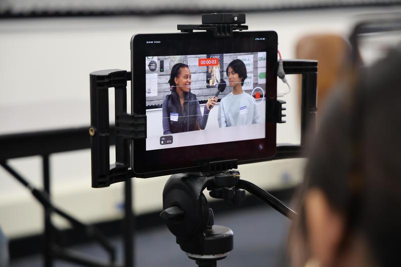 Students in media arts.
