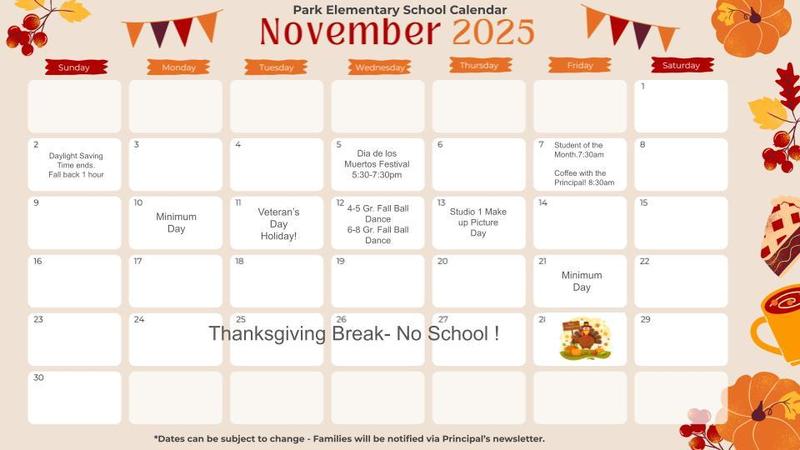 November School Calendar Featured Photo