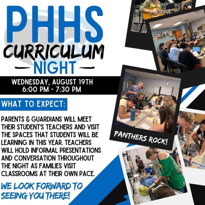 graphic with curriculum night info