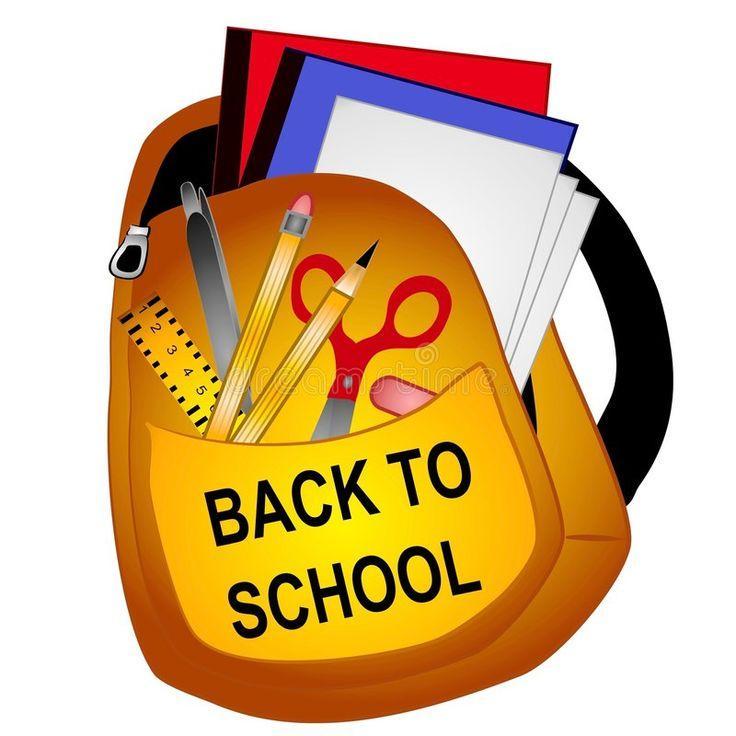 A backpack filled with school supplies