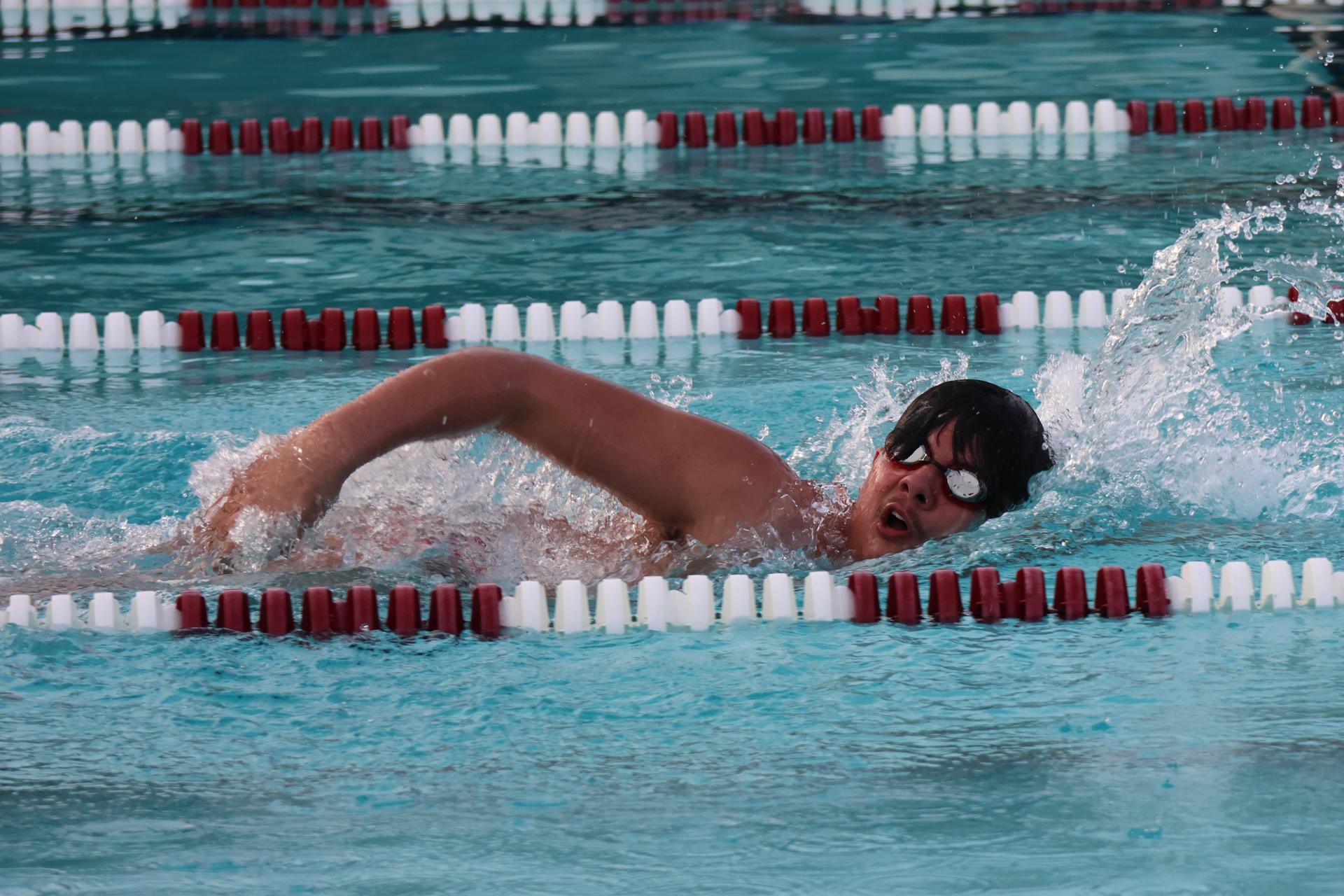 Isaiah Silveira swimming