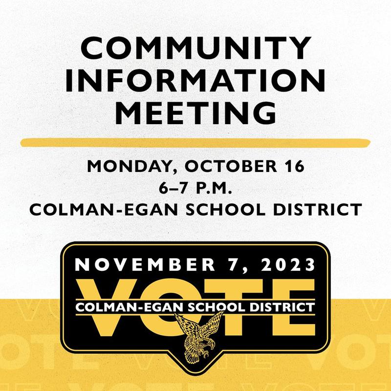 Community Information Meeting tonight at 600 p.m. in the school library! ColmanEgan School