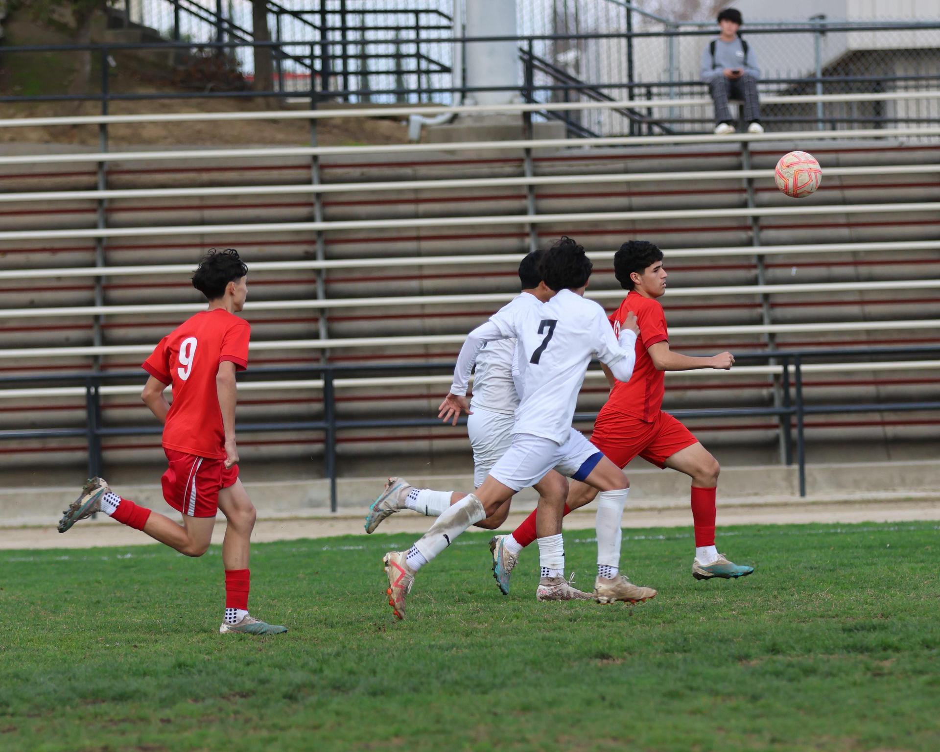 junior varsity boys playing soccer against washington union