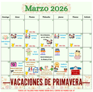 Calendario de marzo