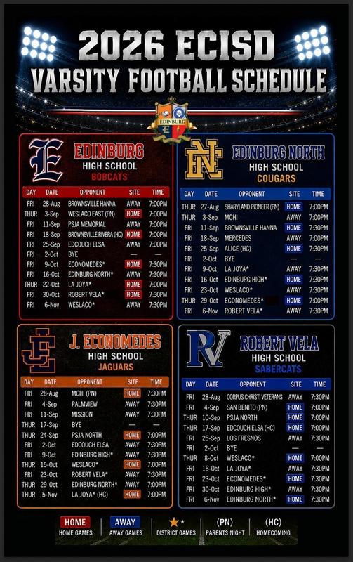 ECISD Football Schedule