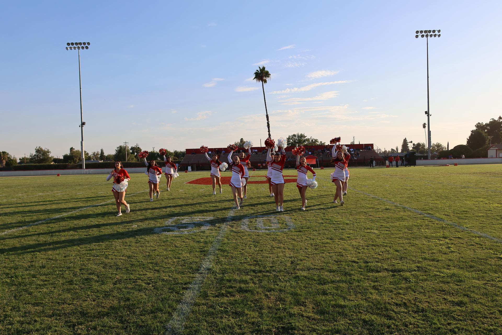 Junior Varsity Cheerleaders in action at halftime 10