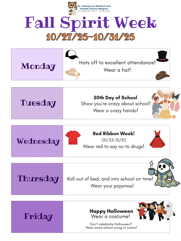 Fall Spirit Week 10/27/25 - 10/31/25