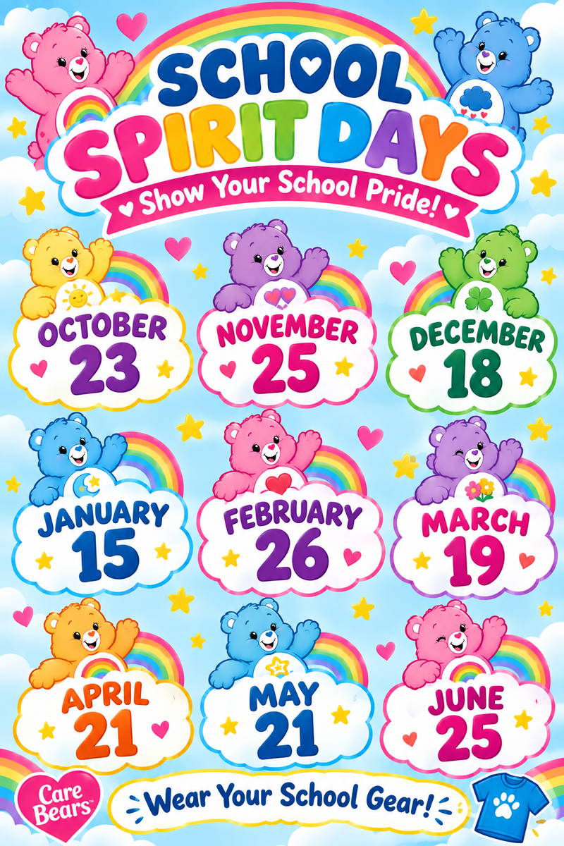 Care Bear with  dates