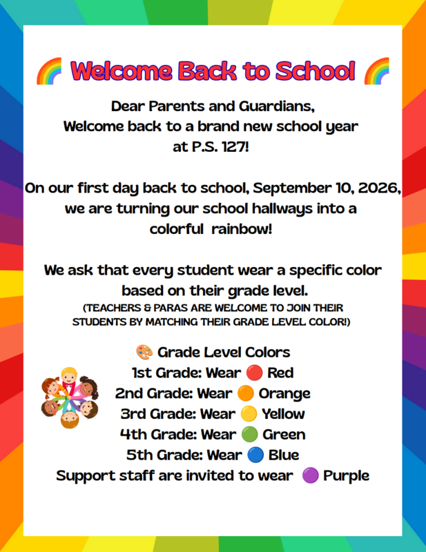 Summer colors flyer by grade.