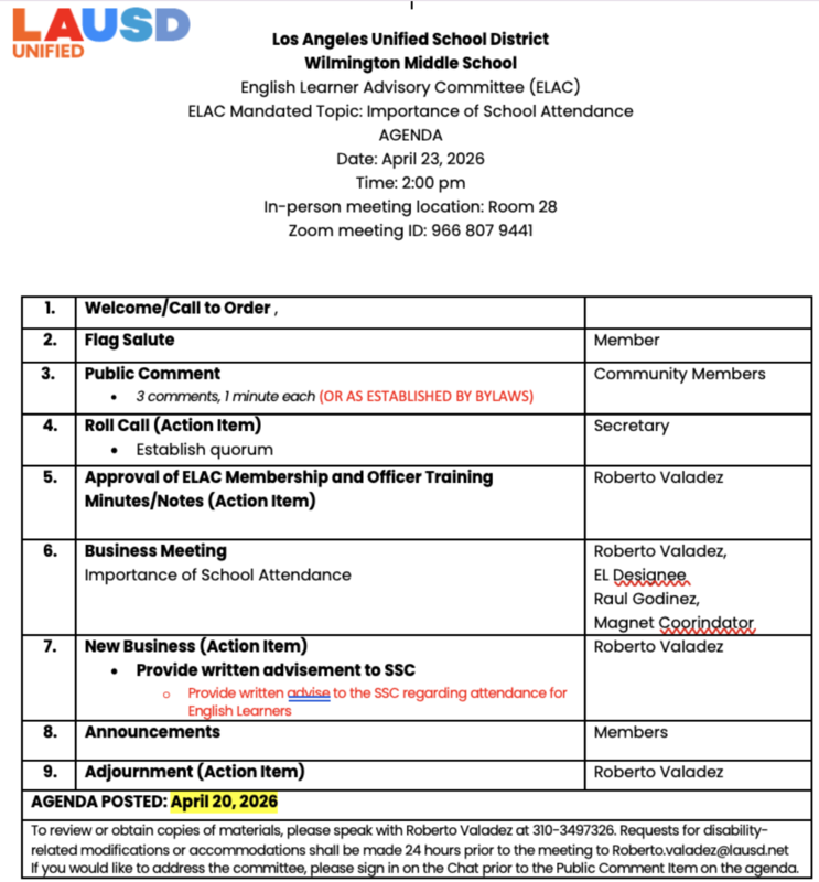 agenda