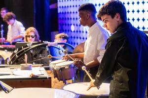 Students perform in the Woodland Hills band