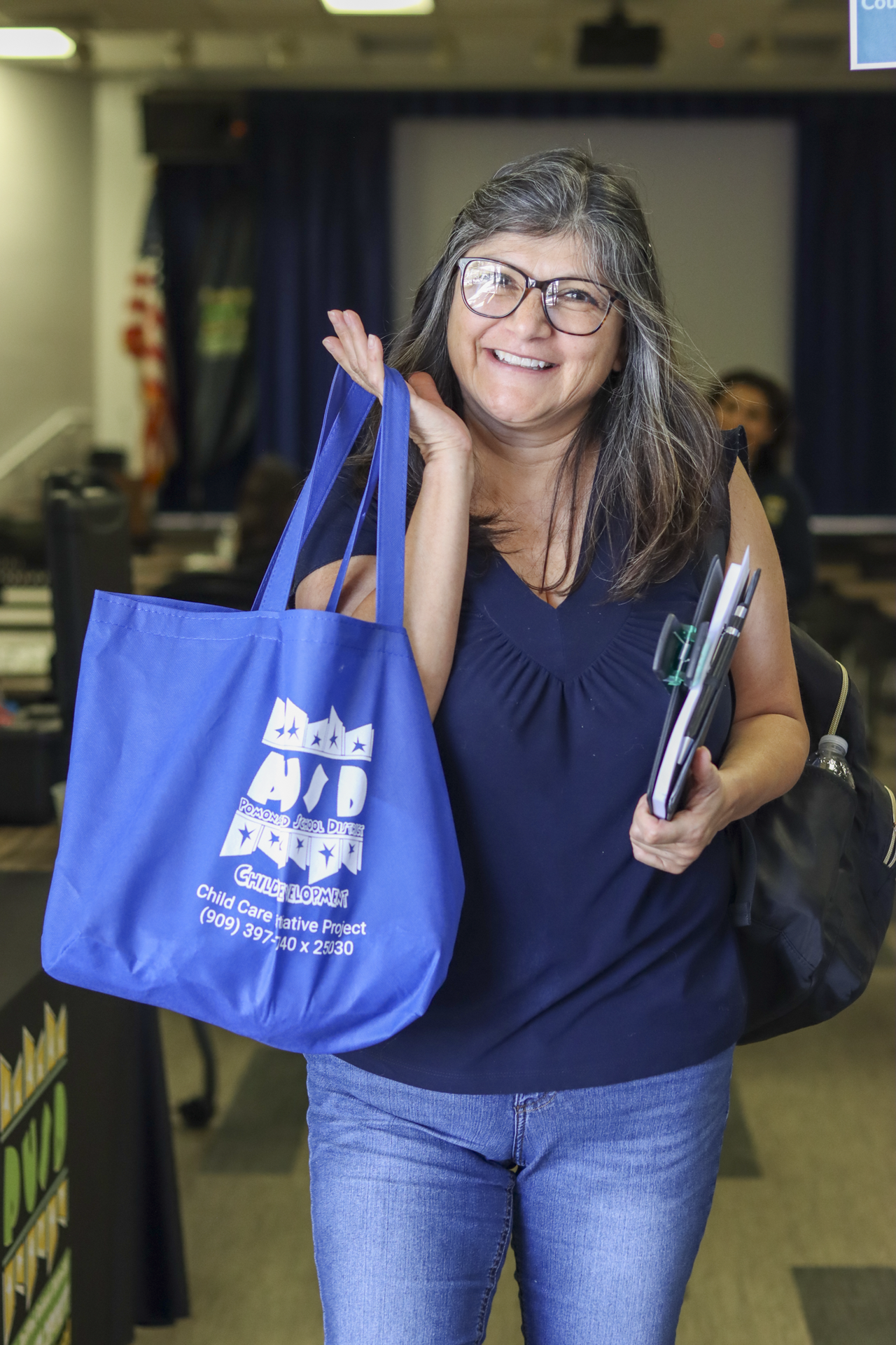 parent leaving with a goodie bag